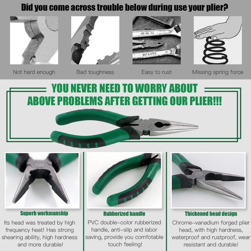 Keadic 5pcs Upholstery Tacks Tools Set, Double-Faced Upholstery Mallet with 2 Replacement Rubber Heads, Staple Lifter and Removal Pliers, for Furniture Repair and Jewelry Craft Decoration Project - Image 3